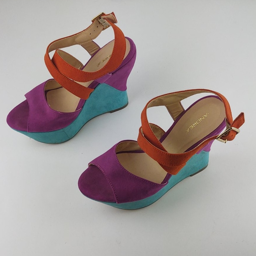 Andrea Color Block Wedge Size 7.5 - image 6